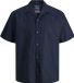 JACK&JONES JJESUMMER RESORT LINEN BLEND SHIRT SS SN Bleu marine XS