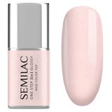 Semilac S257 UV-nagellak 3-in-1, één stap glossy Naked Glitter Rose, 7 ml
