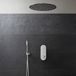 Hudson Reed Douche thermostatique à boutons poussoir – Avec pommeau encastrable – 2 fonctions – Chromé – Douchette avec support mural – Idro