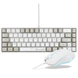 The G-Lab Hydrogen Combo – gaming-muistoetsenbord, 60% bekabeld, RGB-achtergrondverlichting, Azerty FR, compact formaat + RGB-gamingmuis, 6 toetsen, 6200 DPI – PC/PS4/PS5 – wit/grijs