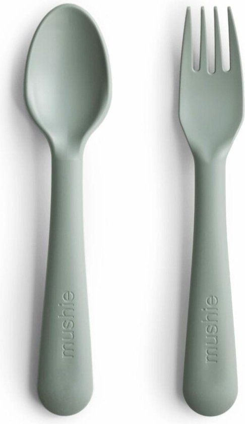 Mushie Kinderservies Vork Lepel - Sage