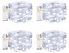 Icecat Mini-lichtketting, set van 4, werkt op pile, koelwit, waterdicht