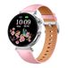 Knauermann NEO 2 (2025) - zilver rond - gezondheidshorloge smartwatch - ECG - HRV-functie - BT Bluetooth - slaapapneu - bloeddruk - rundleer armband roze