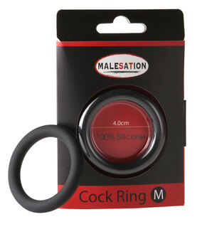MaleSaTion Silicone penisring zwart M