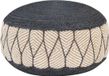 Pouffe 50 cm Nomade Bleu - Coton - Bohème - Rond - Bleu/Beige