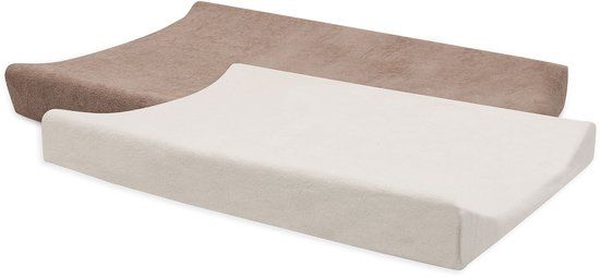 Jollein Aankleedkussenhoes Badstof Milky Coffee/Ivory 2 stuks