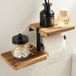 Goodivery Porte-rouleau de papier toilette avec étagère, brun foncé