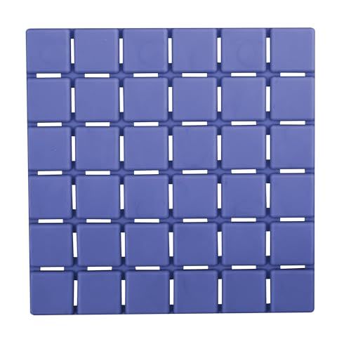 MSV Premium douchemat, badmat, badmat, antislippads, 6 stuks, antibacterieel, antislip, met zuignappen, blauw, ca. 13 x 13 cm, ruikt naar rozen, wasbaar op 60 graden