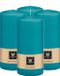 Wiedemann Cilinderkaars/stompkaars - 4x - turquoise blauw - 15 x 7 cm - 63 branduren