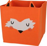 Merkloos Opbergmand/kastmand Vilt Kinderkamer - Dieren Thema Vos - Oranje - 32 x 32 x 32 cm