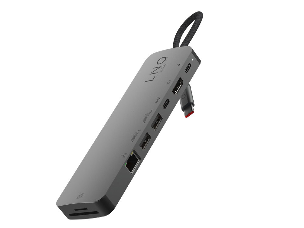 LINQ byELEMENTS LQ48020 - Pro Studio USB-C 10Gbps Multiport Hub with PD, 4K HDMI, NVMe M2 SSD, SD4.0 Card Reader and 2.5Gbe Ethernet