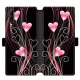 Beschermhoes Wiko Beschermhoes voor Wiko View 4 / View 4 Lite, leer, hartmotief, roze