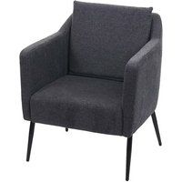 HWC-H93a Lounge fauteuil, fauteuil cocktail fauteuil relax ~ stof/textiel donkergrijs
