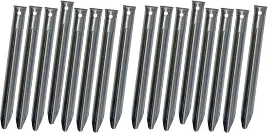 - Klassieke Stalen V-vormige Tentharingen Set - 16 stuks - 18 cm Lange Hoekharingen van Staal voor Opzetten Tent Halfronde Haringen Camping Kamperen