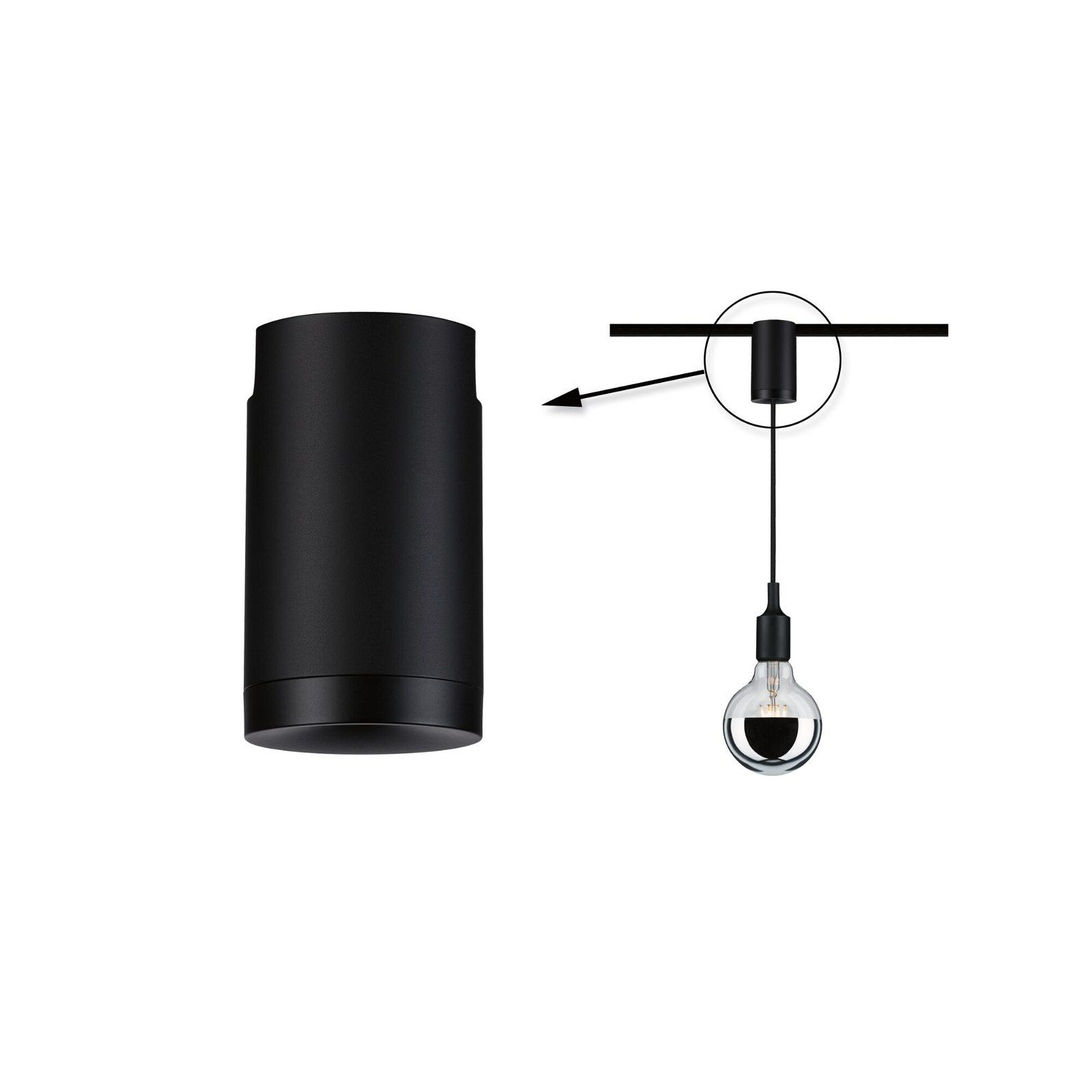 Paulmann URail Pendeladapter Universal max. 100W 230V Zwart mat