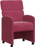 vidaXL Eetkamerstoelen met wielen 2 stuks Fluweel Wijnrood