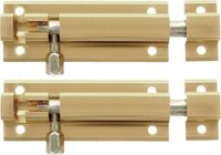 AMIG serrure à coulisse - 2x - aluminium - 8 cm - doré - porte - clôture - fenêtre