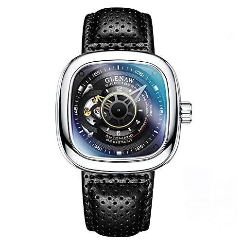 KDFJ Vierkant mechanisch horloge,2021 mannen holle automatische mechanische horloge horloges Waterproo-A-2