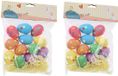 Merkloos / Sans marque Koopman International Gekleurde paaseieren - 24x stuks - glitter - incl paasgras - decoratie eitjes - Pasen - piepschuim