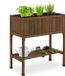 Relaxdays Moestuinbak op poten - met folie - 80 x 74 x 38 cm - dennenhout - bruin