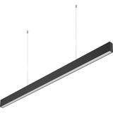 GTV LIVIA Lineaire led-hanglamp, 120 cm, modern design, 40 W, 3600 lm, 4000 K, neutraal licht, plafondlamp voor kantoor, keuken, eetkamer, zwart