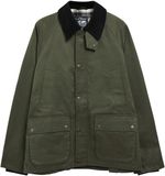 s.Oliver Veste en coton ciré avec col en velours côtelé - Vert olive - L