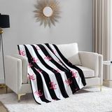 Juicy Couture Cabana Pluche deken, zwart, gestreept, 127 x 178 cm