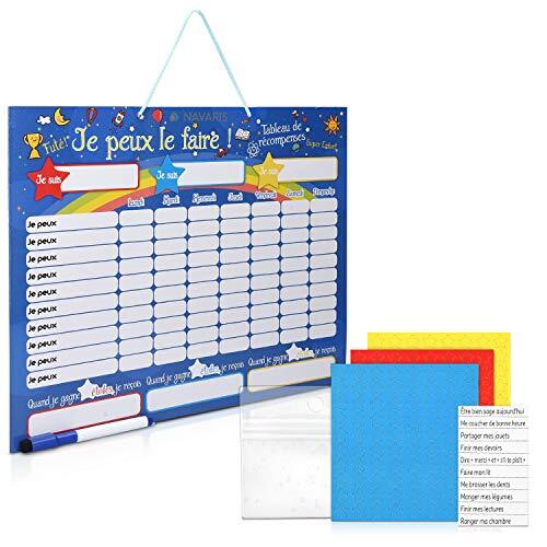 Navaris magnetisch beloningsbord - Taakplanner voor kinderen - Beloningssysteem met sterren en activiteiten - Frans