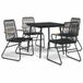 vidaXL Ensemble de jardin 5 pièces PVC-rattan Noir