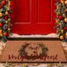 Goodivery Tapis de porte d'hiver - Tapis d'entrée en fibre de coco - Antidérapant - Rouge - Fibre de coco - 42 x 75 CM - Style 15 Brun