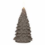 Anna's Collection LED kerstboom kaars - taupe - 20 cm