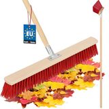 KOTARBAU® Bezemkop, Straatbezem, 65 cm, Veegbezem, Buitenbezem, Harde Nylonborstels, Tuinbezem, Stevige Straatbezem, Harde Bezem voor Buiten, met Steel, Hout, PVC