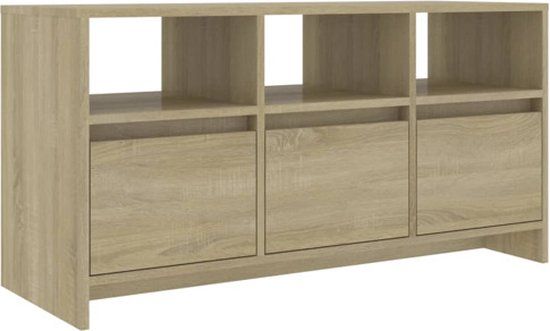 vidaXL Tv-meubel 102x37,5x52,5 cm bewerkt hout Sonoma eikenkleurig