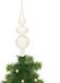 Decoris Kaemingk B.V. Piek/kerstboom topper - glas - H32 cm - zilver swirl met kralen