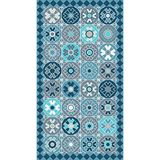 Venisol Venilia 54388 Antislip tapijt, tegel-look, blauw, pvc-zacht schuimtapijt, keukenmat, vloerbescherming, 65 x 120 cm