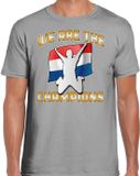 Bellatio Decorations Verkleed shirt voor heren - Nederland - grijs - voetbal supporter - themafeest XXL