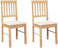 vidaXL Eetkamerstoelen met kussens 2 stuks massief hout rubber