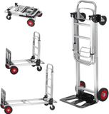 VEVOR 2-In-1 Steekwagen Opvouwbaar 113/181 Kg Laadvermogen Transportwagen Aluminiumlegering en Koolstofstaal Steekwagen ⇋ Platformwagen voor Laad- en Transporttaken Binnen en Buiten