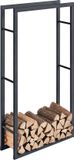 [en.casa] Porte-bûches bois de chauffage Täby 80x25x150 cm noir