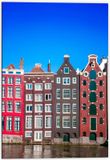 Merkloos / Sans marque Dibond Amsterdamse Grachtenpanden - 70x105cm Foto op Aluminium