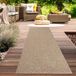 Tapis d'aspect jute pour intérieur et extérieur, couleur beige, dimensions : 80 x 250 cm