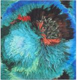 Desigual Vierkante sjaal Pompon Rectangle Foulard Turquoise blauw