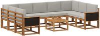 vidaXL Hoek loungeset 9 zitplekken Naturel en lichtgrijs Acacia hout