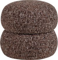 WOOOD Anic Poef Donkerbruin Melange Polyester 40x43x43 cm