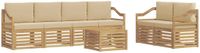 vidaXL - Bank loungeset - 6 zitplekken - Polyester - Wit en Beige
