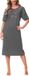 Merry Style Dames Nachthemd - Nachtjapon - Korte Mouwen - Katoen - Donker melange - M