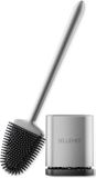 Unyqoos Porte-brosse WC avec support ventilé - Argent
