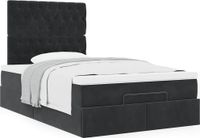 Prolenta Maison Exclusive - Ottomaans bedframe met matrassen, donkergroen, 120x190 cm, fluweel