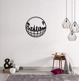 Homemania Wanddecoratie, metaal, zwart, 50 x 0,15 x 50 cm