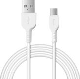 Hoco X20 Câble USB-C - Câble de chargement et de données renforcé de 1m pour téléphones portables blanc